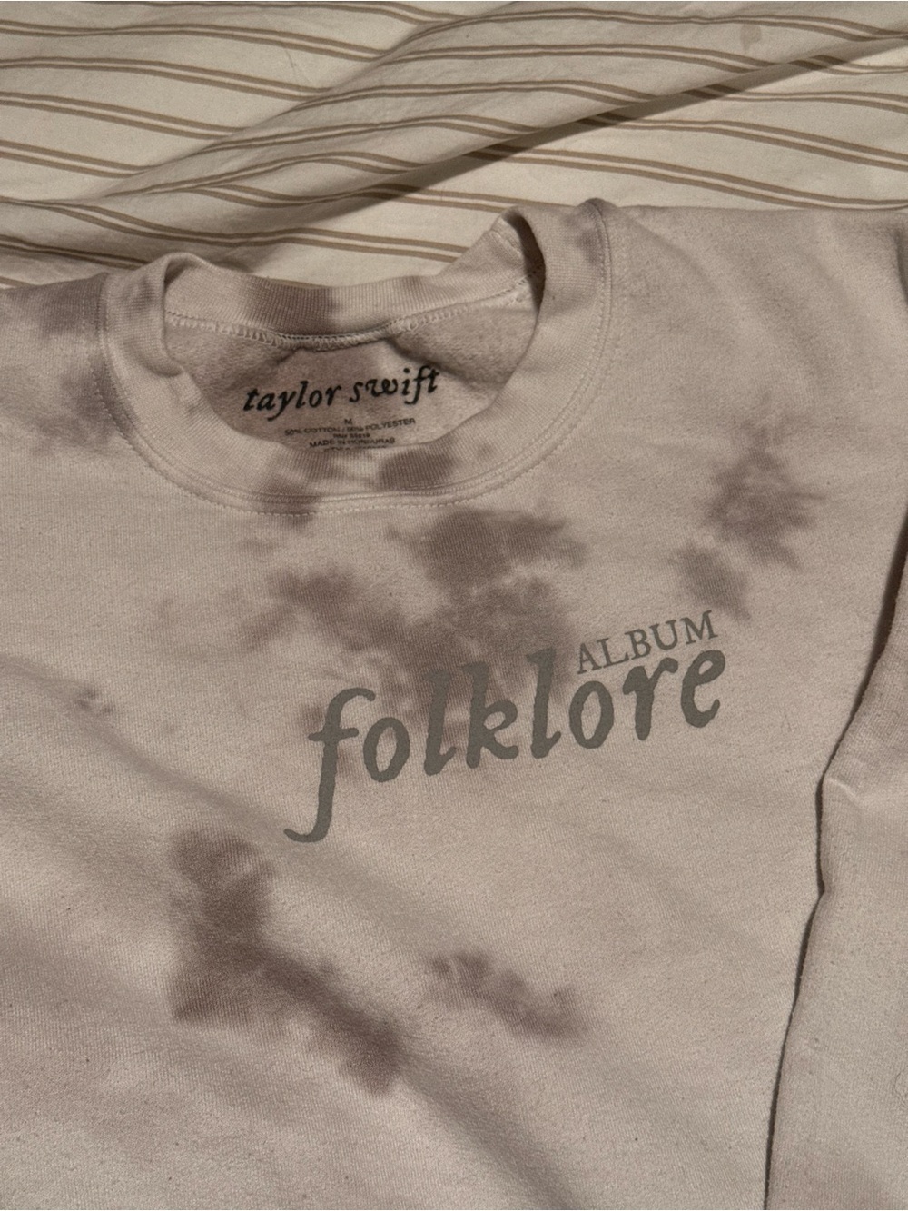 Taylor Swift Women’s Folklore Tie-Dye Sweatshirt - Taupe Gray
